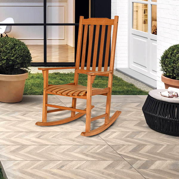 clihome Eucalyptus Outdoor Rocking Chair Wayfair